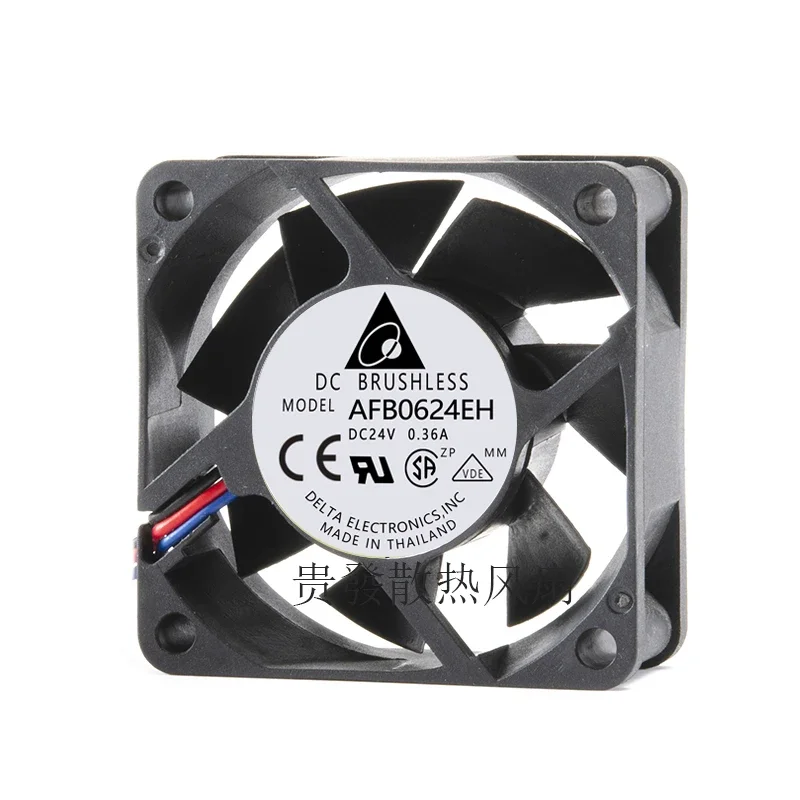 For Delta 6cm 6025 DC 24V 0.36A AFB0624EH 60*60*25MM three wire ball server fan snowfan yy9733h24b dc 24v 0 4a 97x97x33mm 2 wire server cooling fan