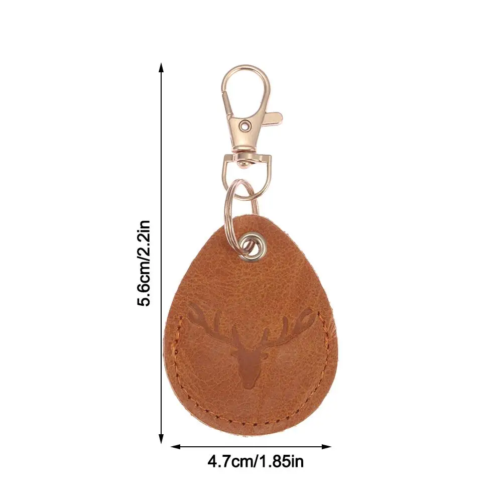 Leather Access Card Case Anti-lost Fingerprint-proof Card Holder Keychain Accessories Anti-fall Access Bag Universal