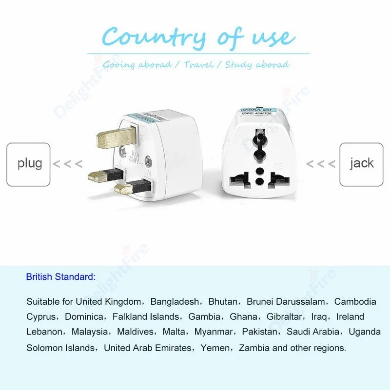 Universal UK Plug Adapter Travel Power Converter - Electrical Socket Type G for British and Singaporean Outlets