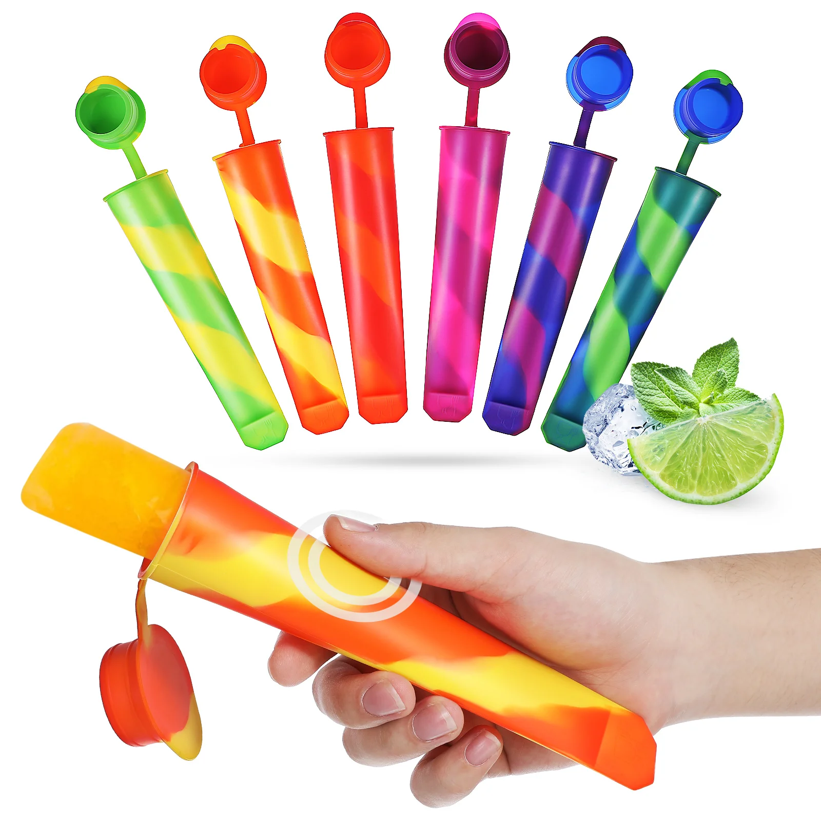 

12 Pcs Silicone Ice Cream Mold Individual Lolly Molds Reusable Yogurt Tubes For Kids Toddler Popsicle Silica Gel Popsicles