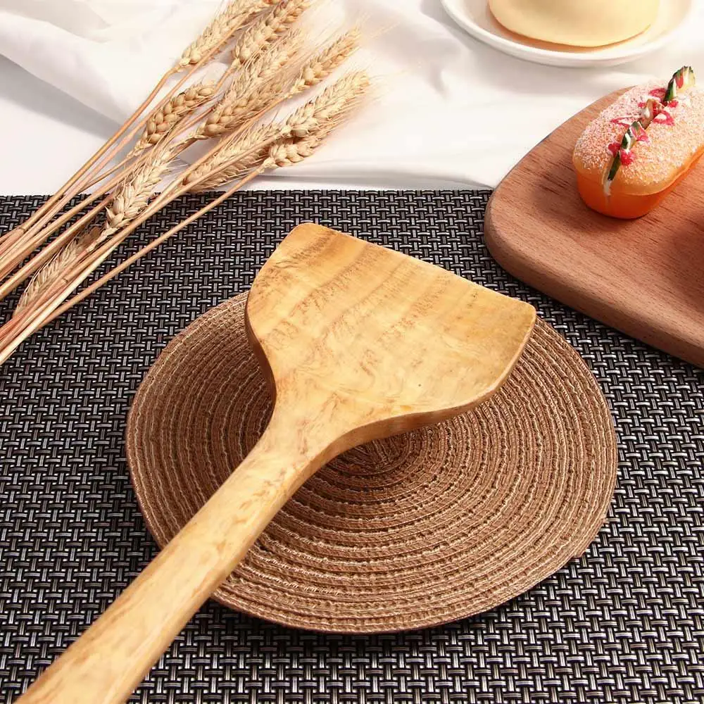 Long Wooden Cooking Rice Spatula Scoop Kitchen Utensil Non-stick Hand Wok Shovel Home Cooking Tools