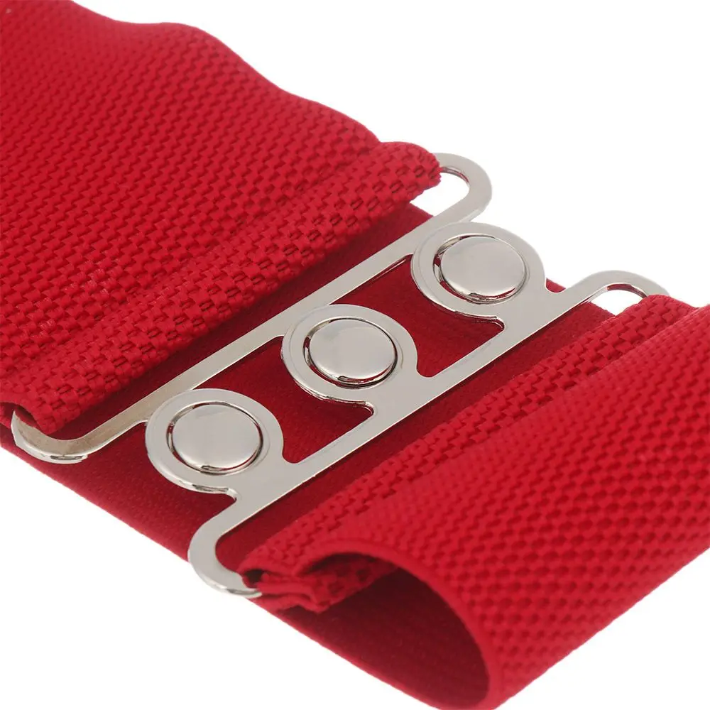 Frauen Mode Breiten Elastischen Gürtel Metall Schnalle Cinch Bund Damen Kleid Taille Band Mode Zubehör – Detail 6