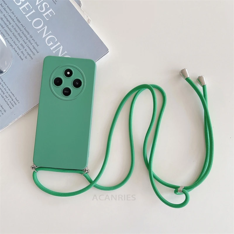 Crossbody Lanyard Silicone Case with Fashion Strap Cord - Red