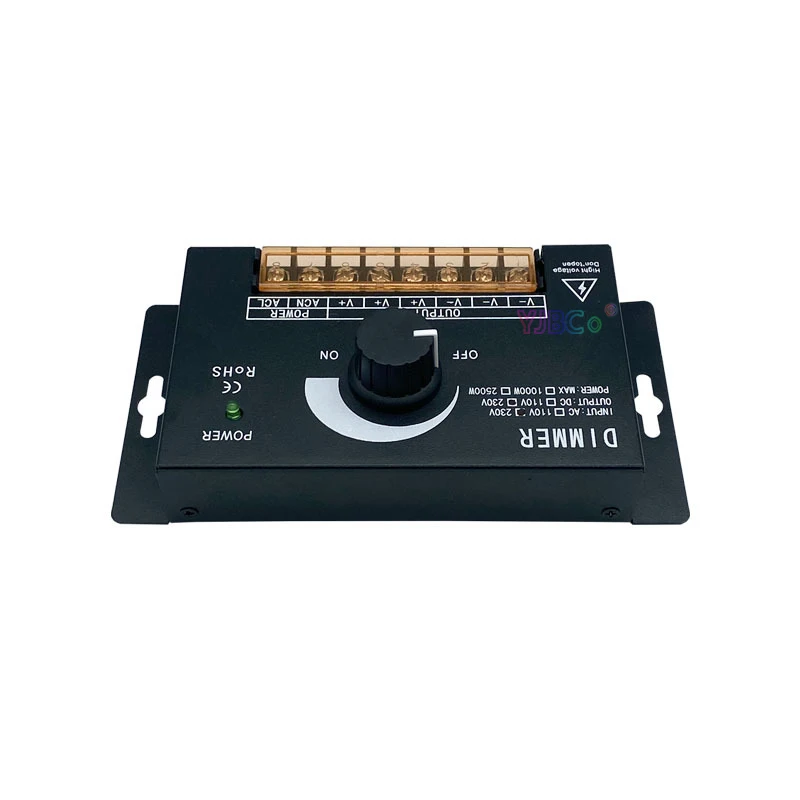 2500W Knob high voltage single color LED strip dimmer 220V AC 10A monochrome light tape controller switch 3Key RF Remote Control