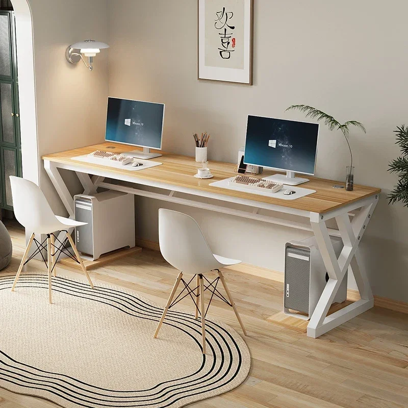 Modern Double Study Table Home Office Simple Computer Desk Light Luxury Nordic Desktop Bedroom Gaming Table Long Workbench X