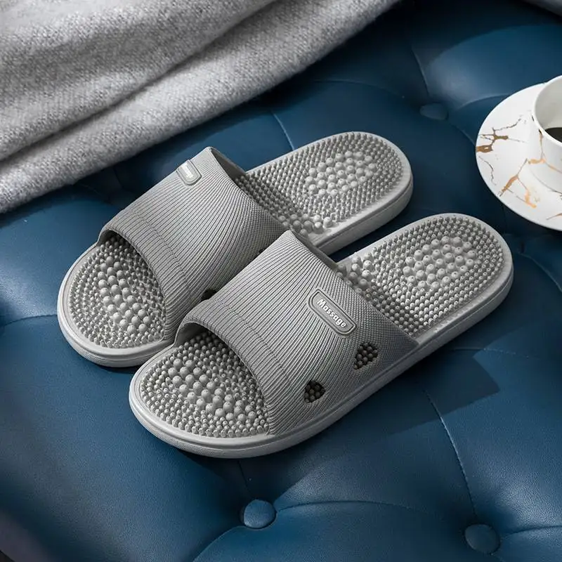 Soft slippers summer slippers massage slippers anti slip sandals Solid Color Massage Slippers For Women Non-slip Open Toe Bathroom Slippers Soft Indoor Sandals Summer