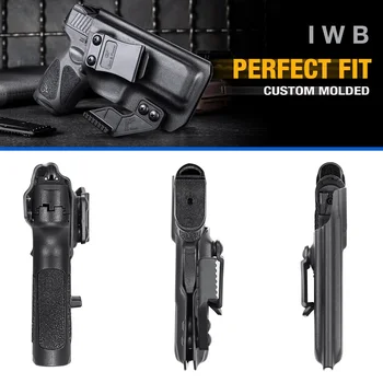 Fit Taurus G2C/G3C,Hellcat,XDS,TS9,Glock G17,G19,G43,G48,CZP10C,1911,MPS,IWB Concealed Carry Kydex Holster,Tactical Bag,Right 2