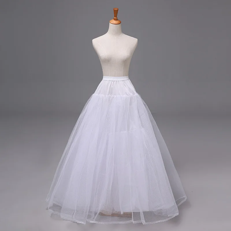 

Brand New Petticoats for Wedding Bride Dress White No Hoops 3 Layers Tulle Underskirt Crinoline Hot Sale wedding Accessories