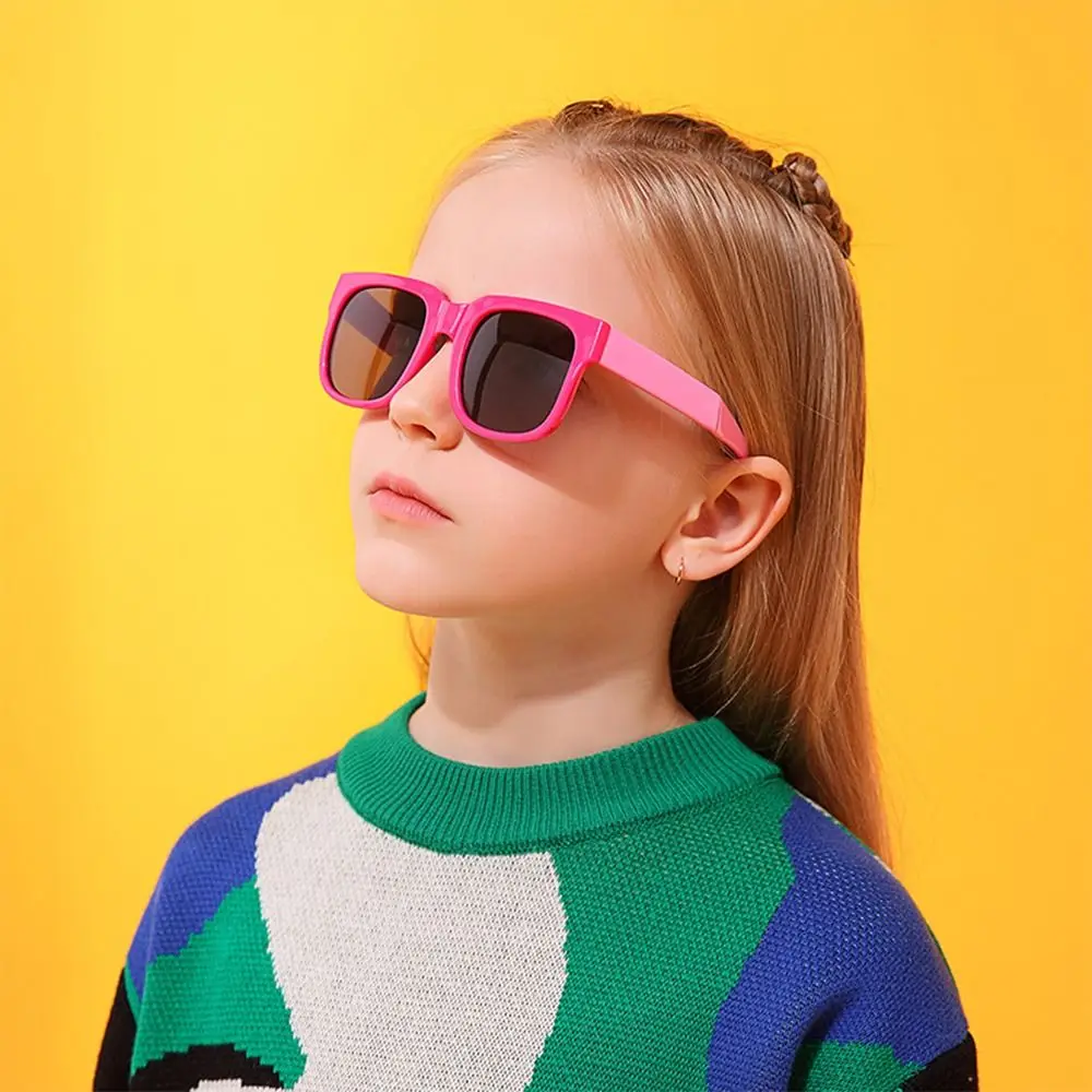 Outdoor Kids Sunglasses Vintage Square Frame UV 400 Foldable Sunglasses Shades for Toddler Boys and Girls 3