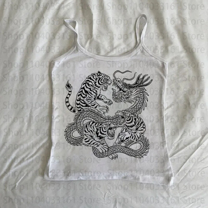 Vintage Gothic Dragon Graphic Harajuku Crop Top