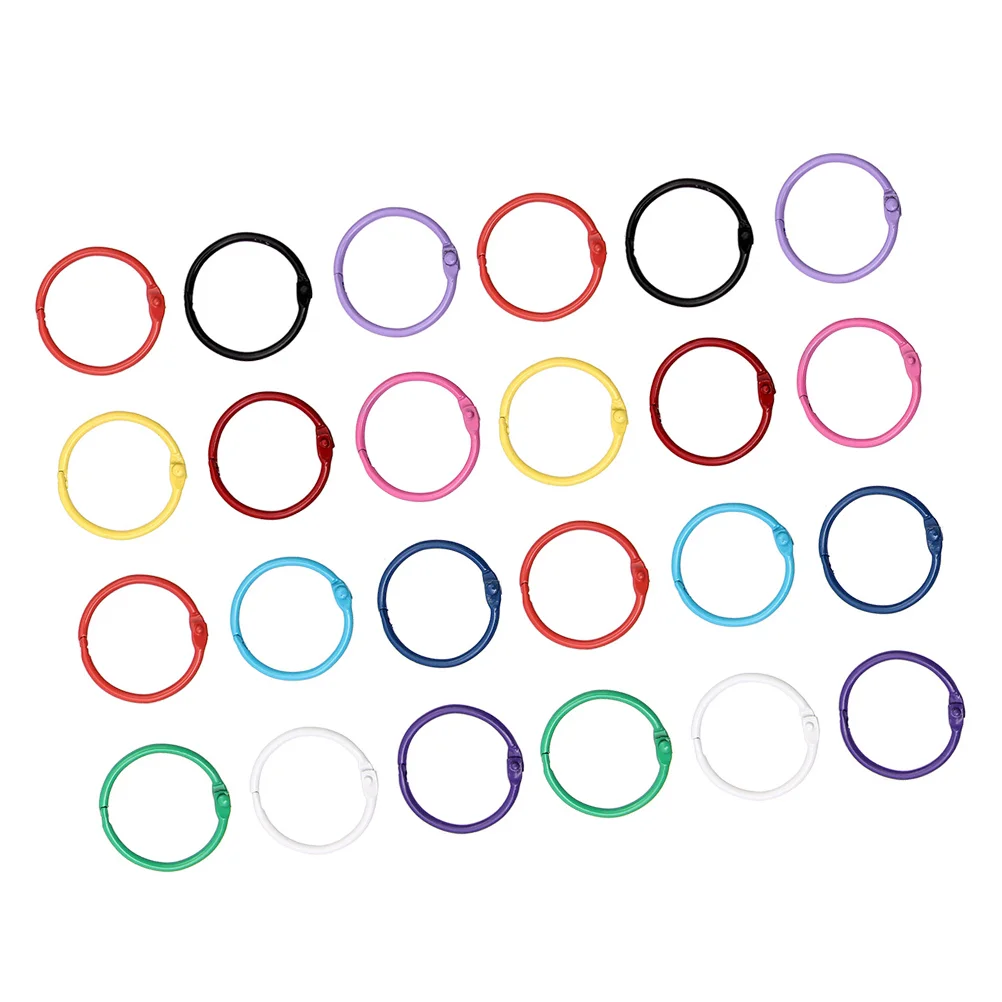 Key Chain Pendant Book Accessories Colored Opening Ring Metal Binder Rings