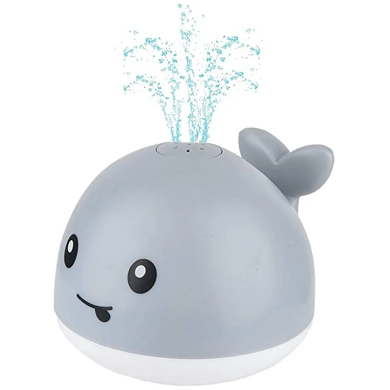 Water Sprinkler Baby Shower Bath Toy Water Play Light Up Whale Toy Swimming Pool Toy Funny Gift for Boys Girls Bite-free