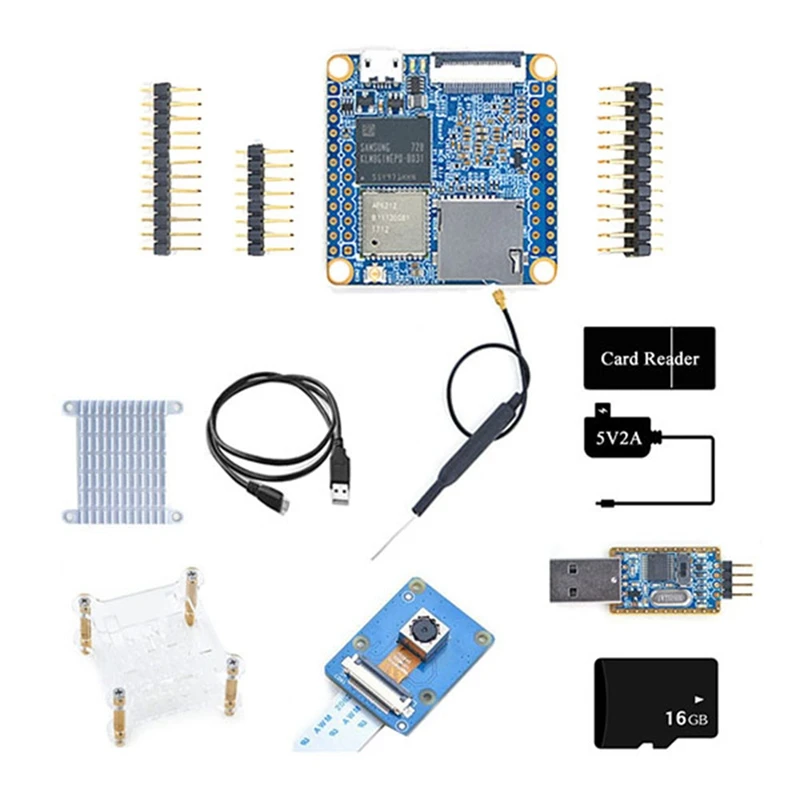 

Nanopi NEO Air Development Board+CAM500B Cam 16G Kit 512MB+8GB EMMC Wifi+BT Run Ubuntucore IOT Development Board,US Plug