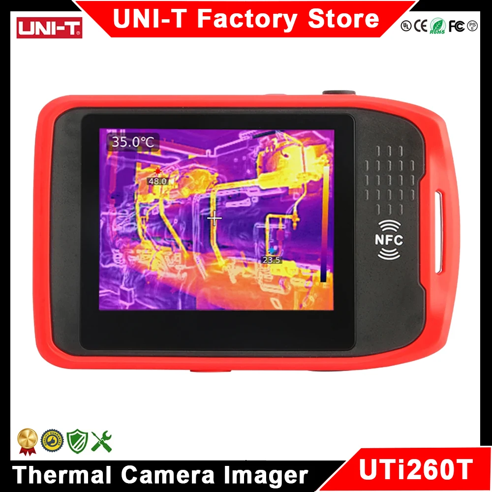 Termocamera Digitale Con Display LCD 2.8'' – Misura Da -40°C A 300°C, Tracciamento Max/Min/Media, Batteria Ricaricabile USB-C, Autonomia 4 Ore