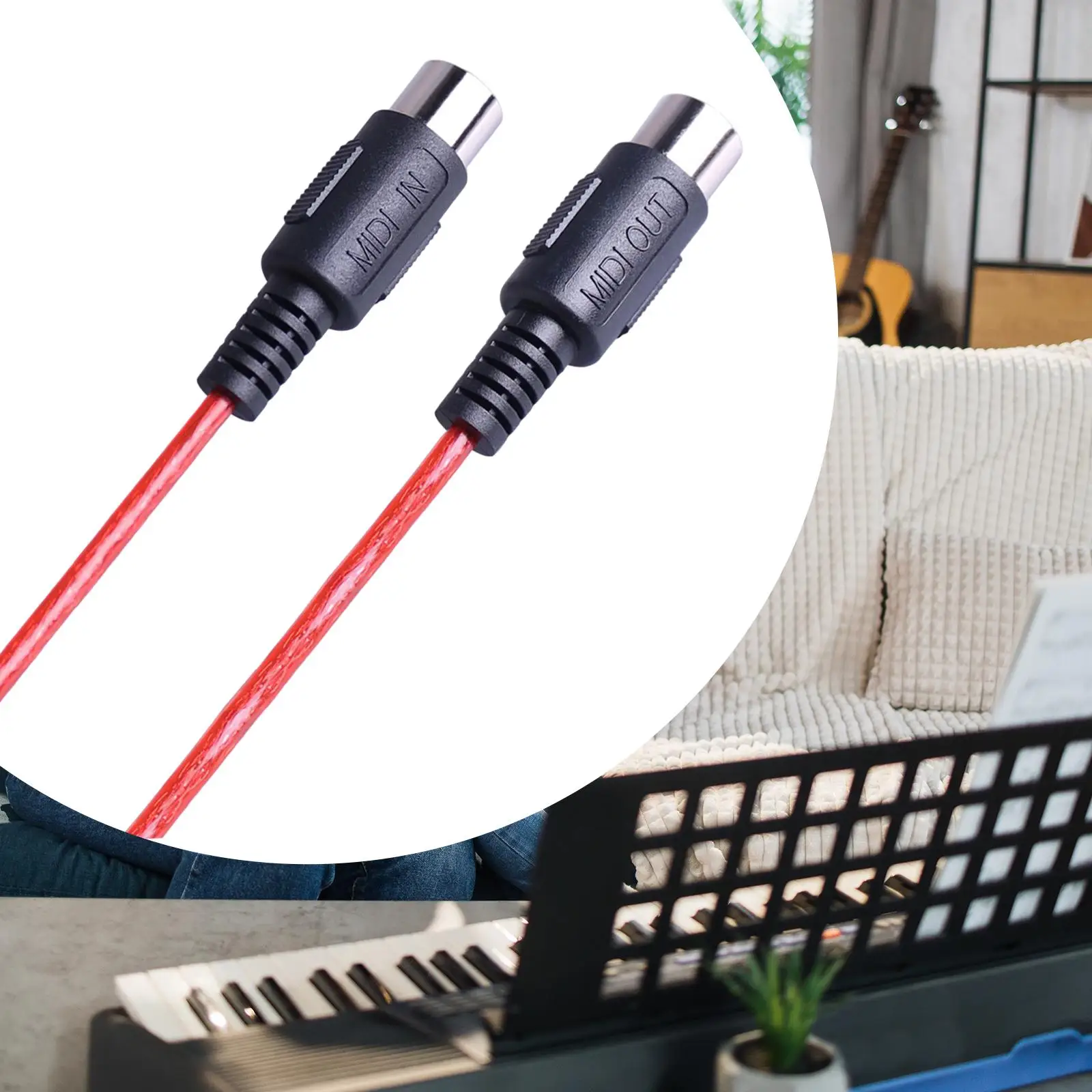 5핀 DIN MIDI 케이블(남성-남성) 차폐 기능이 있는 전자 피아노, 기타 이펙트 및 앰프용 오디오 신호선