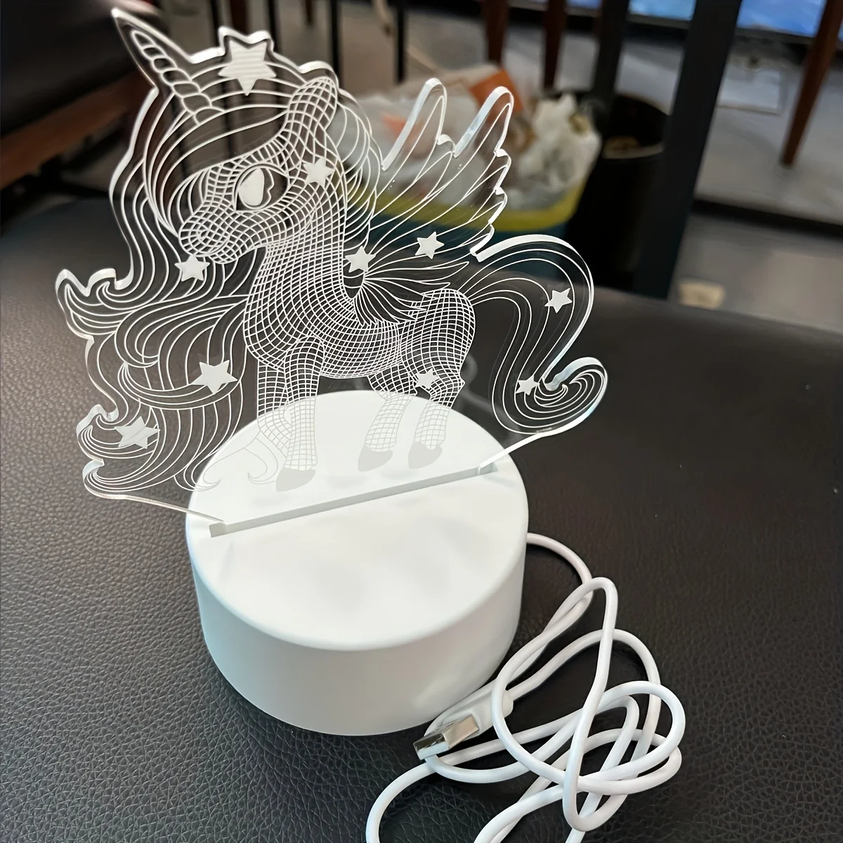 1pc Cute Pony 3D Night Light, With Touch & Remote Control, 16-Color Changing Ambient Light/7-Color /Warm Color For Bedroom
