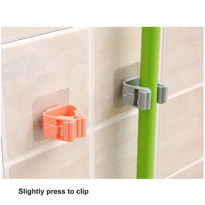 Description Picture 4 of itemMop Rack Bathroom Accessories Wall Mounted Shelf Organizer Hook Broom Holder Hanger Behind Doors/On Walls Kitchen Storage Tool