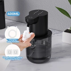 Sleek Rechargeable Automatic Foam Soap Dispenser with Sensor - 500ml (P3 Black Foam)