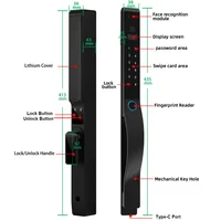 RAYKUBE DQ10 Tuya WiFi ปาล์ม Vein กันน้ําสมาร์ทล็อค 3D Face Recognition ลายนิ้วมือดิจิตอลล็อค APP Video Call ปลดล็อค 2