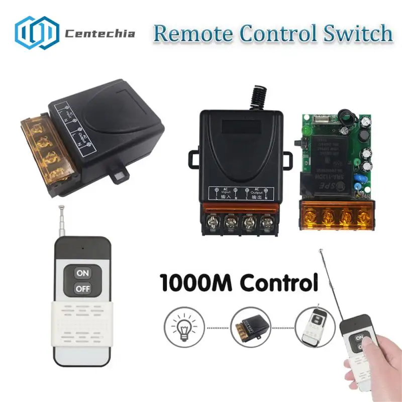 

433Mhz Radio Frequency Remote Control Switch AC 220V 110V 30A Wireless Relay Receiver And Transmitter, 1000 Meters Long Distance