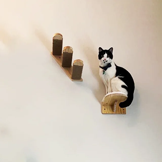 Cat wall rack felt cat stairs cat wall steps ladder pedals solid wood cat furniture on the wall suitable for cats to climb Cat wall rack felt cat stairs cat wall steps ladder pedals solid wood cat furniture on the wall suitable for cats to climb