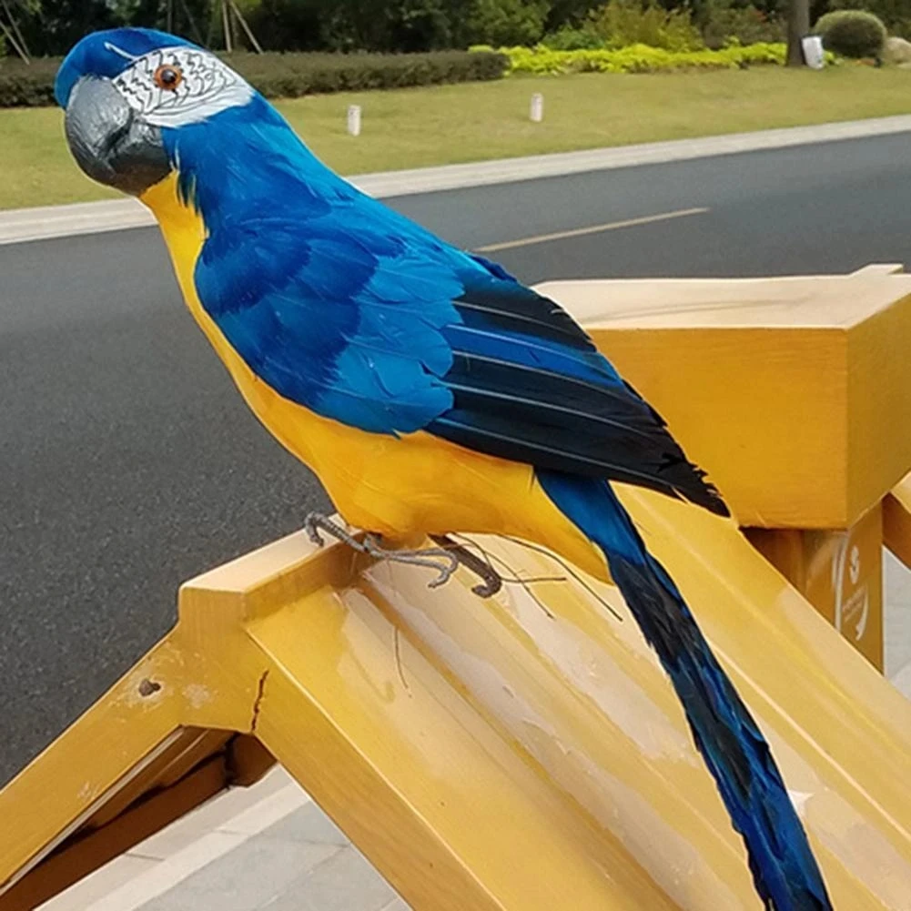 

60cm Handmade Simulation Parrot Creative Feather Lawn Figurine Bird Prop Garden Decoration Ornament Photography Bird Prop