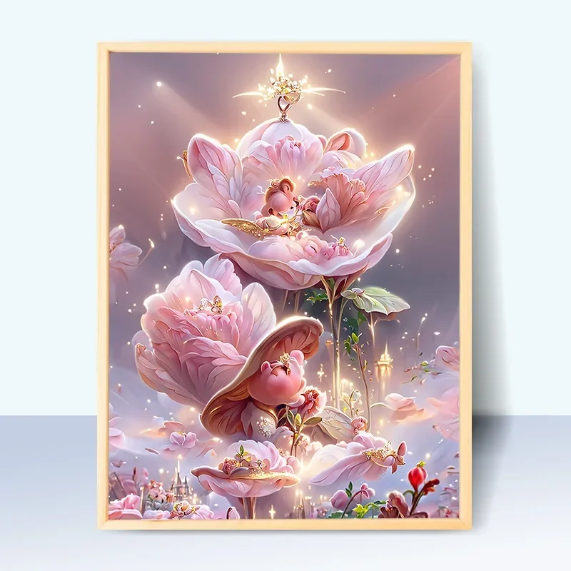 

Цифровой акриловый цветочный Рисунок «тюльпан», ручная работа, пейзаж, взрыв, 22778