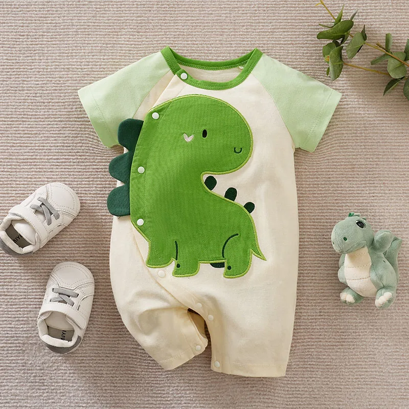 Cute cartoon animal-shaped clothing cotton baby clothing summer 0-2-year-old baby one-piece Short sleeve newborn romper 1