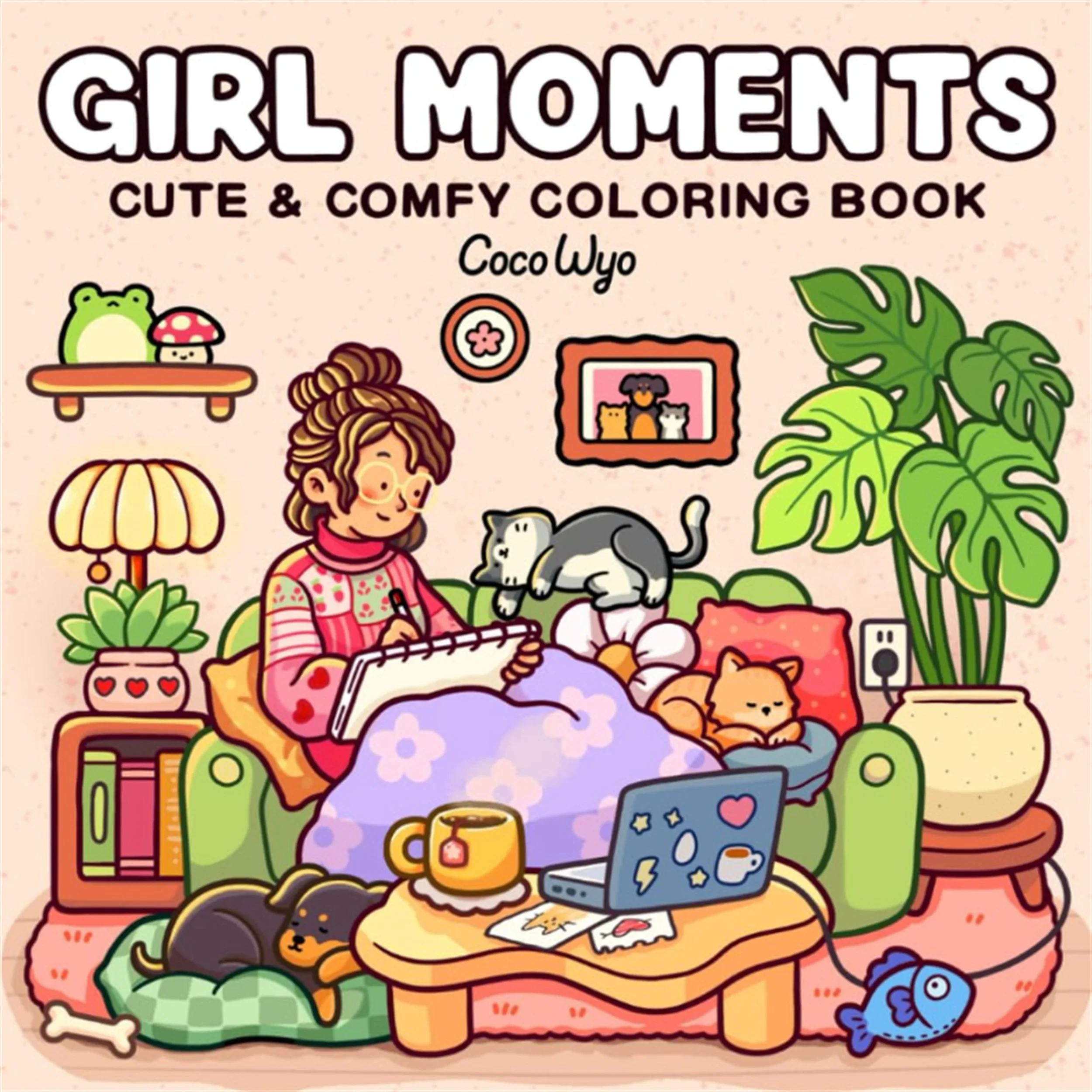 Cozy Atmosphere Relaxing Coloring Book for Adults and Teens Bold Easy-to-follow Patterns and Girl Moments 2