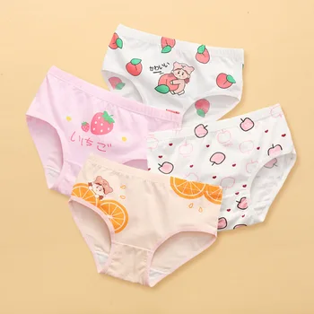 4 pz/lotto Ragazze Biancheria Intima Slip Pantaloncini Slip Stampa Panites Ragazza Bambini Mutandine di Cotone Biancheria Intima Delle Ragazze 1