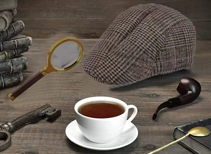 1920s Men Fancy Dress Costume Set Detective Accessories with Hat Adult For Halloween