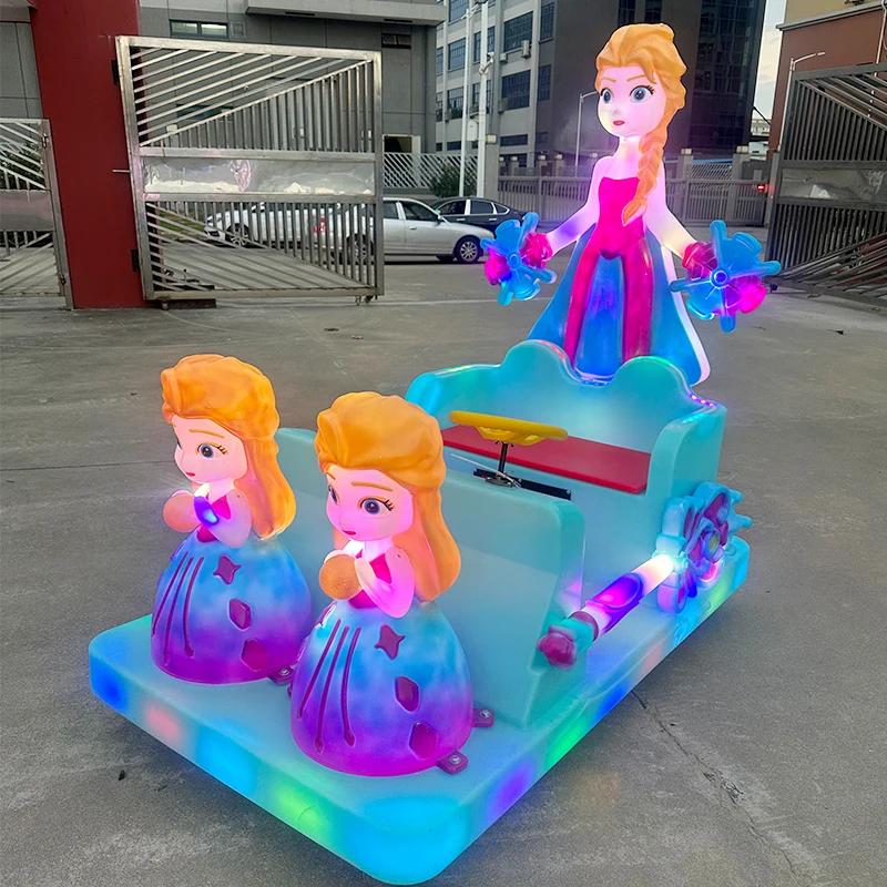 battery operated outdoor amusement cars kids indoor rides children electric dodgem luminous Elsa bumper car for sale
