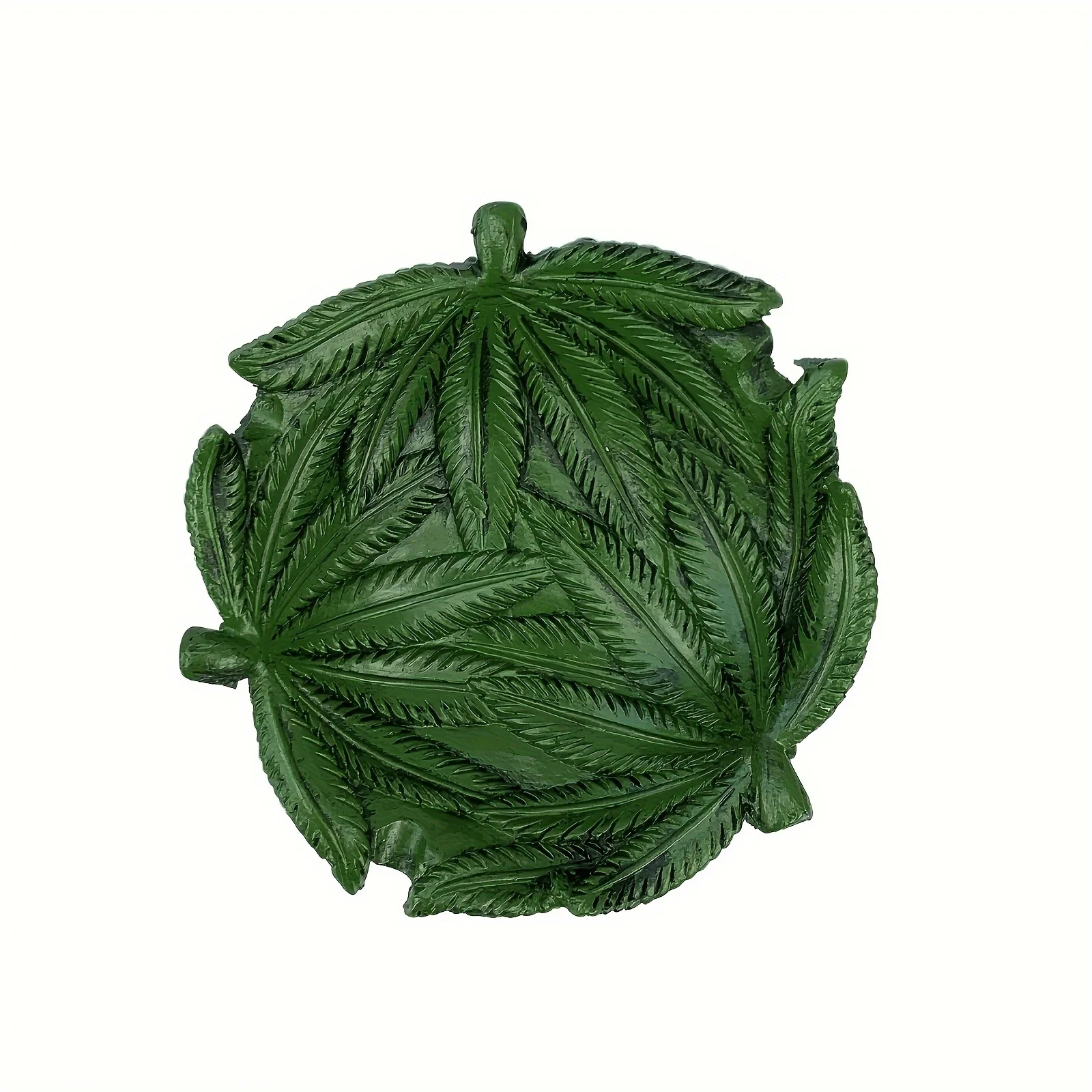 Portable Ashtray Vintage Green Leaf Resin Key Holder Desk Organizer Home Decor Retro Bar Accessory Indoor/Outdoor