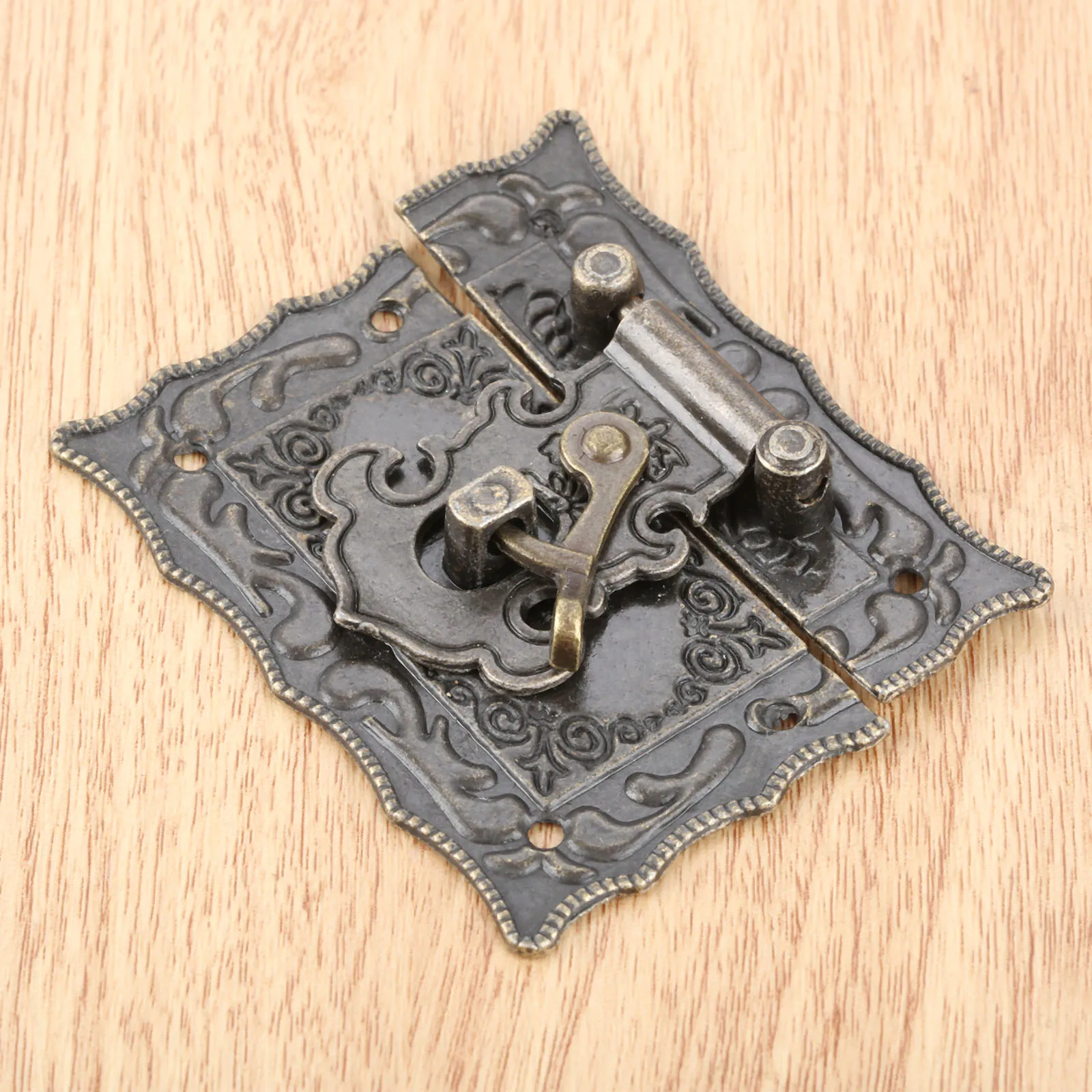 1pc Antique Bronze Box Latch 67*56mm Alloy Clasps Decor Buckle w/screws Jewelry Wooden Gift Vintage Box Hasp Hook Old Chinese