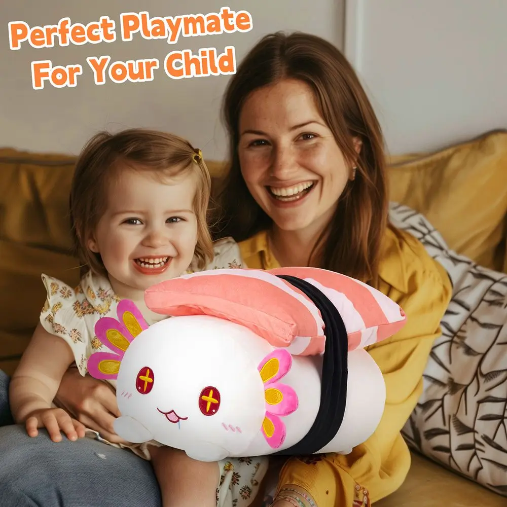 30cm Stuffed Sushi Axolotl Plush Toys Cotton Japanese Cuisine Throw Pillow Food Cushion Animal Doll Toys Sofa Home Decoration 5