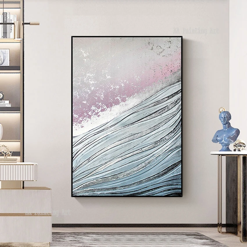 

Abstract Textured Oil Painting, Wall Decoration, Sea Wave Picture, Handmade Artwork Craft, High Quality, Newest Painting Design