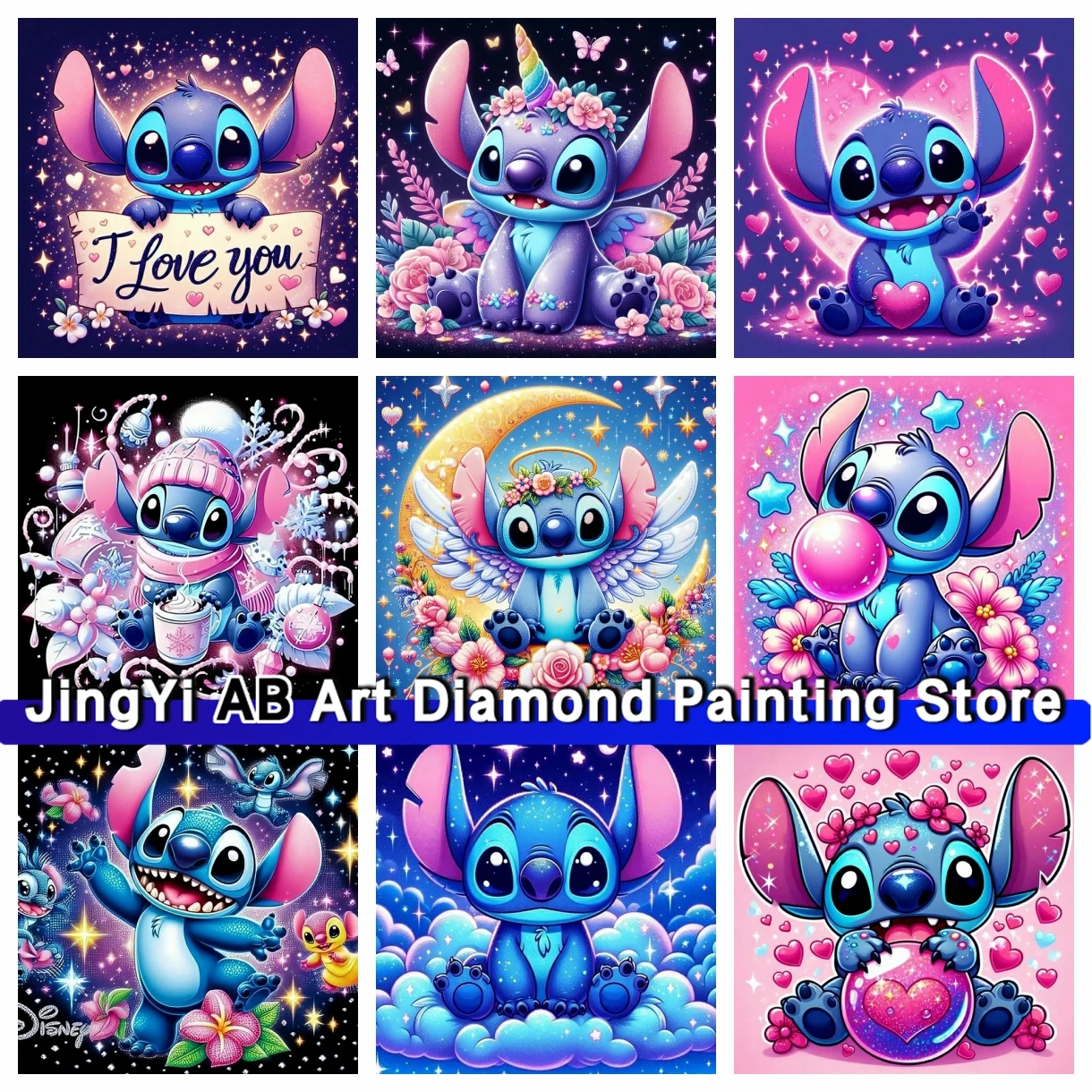 

Cartoon Characters Stitch Lilo Disney Diamond Painting 5D AB DIY Mosaic Complete Kit Cartoon Full Sets Embroidery Handmade Gifts