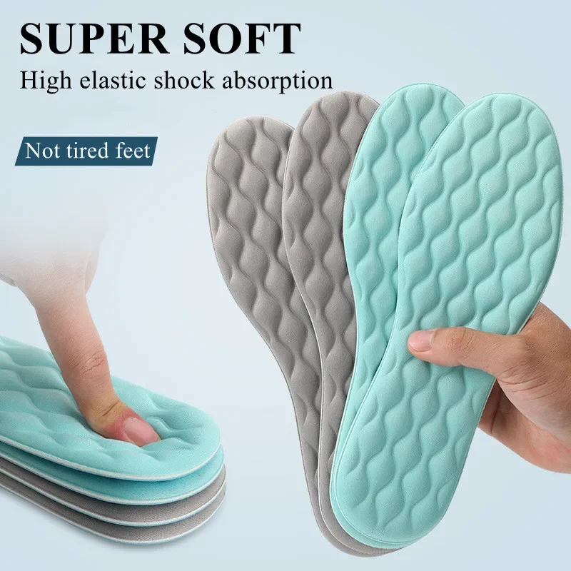 1 Pair Foam Shoe Pads Latex Massage Insoles for Sneakers Arch Support Foot Insole Soft Flat Feet Plantar Fasciitis Cushion