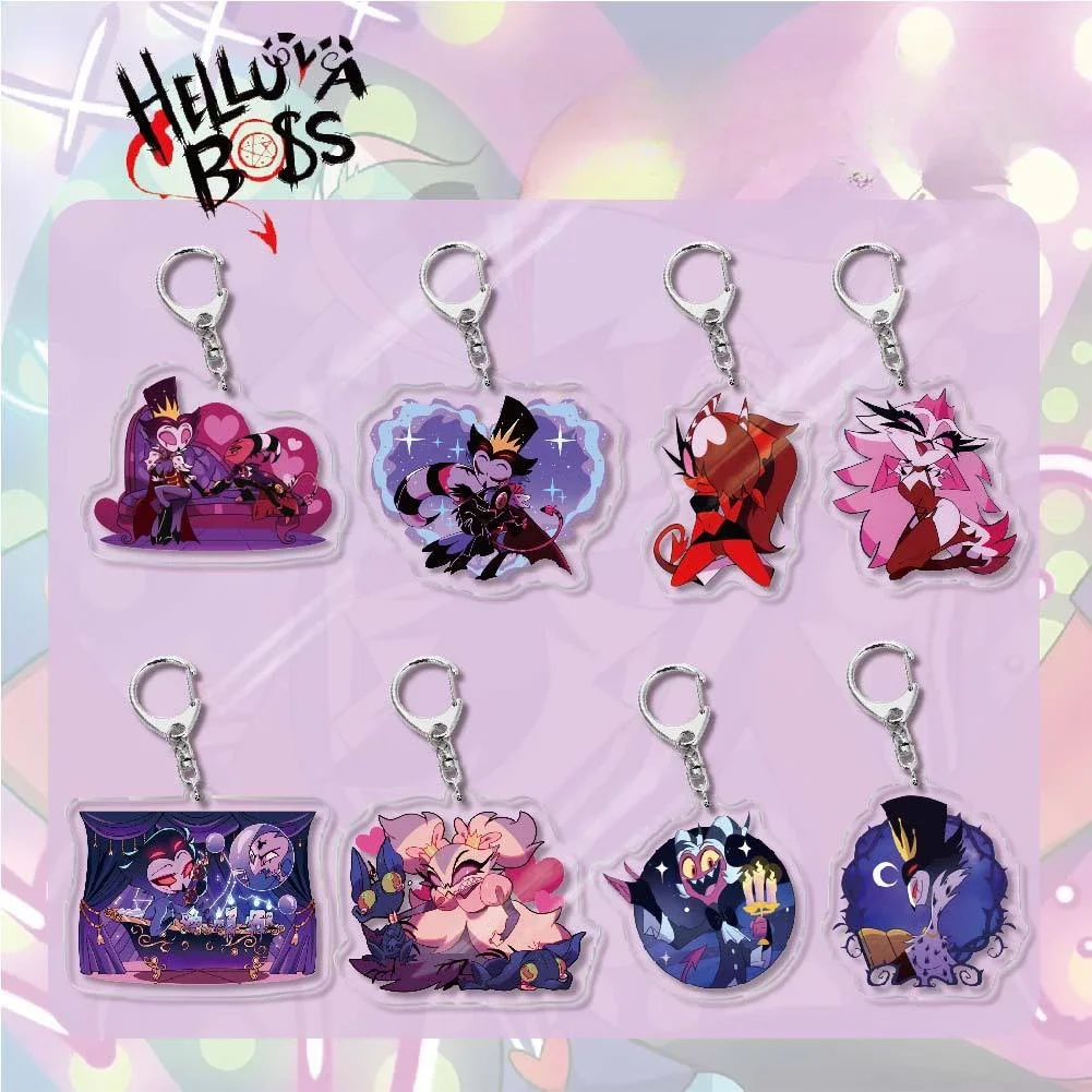 6CM Cartoon Helluva Boss Transparent Key Chains Irregular Moxxie Loona  Waterproof Fashion Jewelry Cute Metal Buckle Accessories - AliExpress