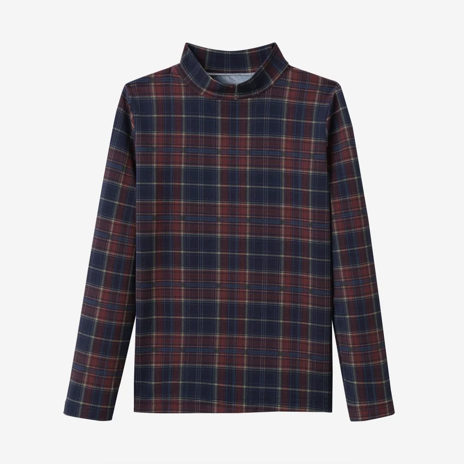 Plaid Mockneck