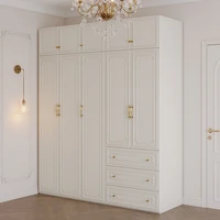 Dressing chambre armoires multifonctions étagères en bois grands armoires tiroir moderne Armario Ropero dortoir meubles de maison 3