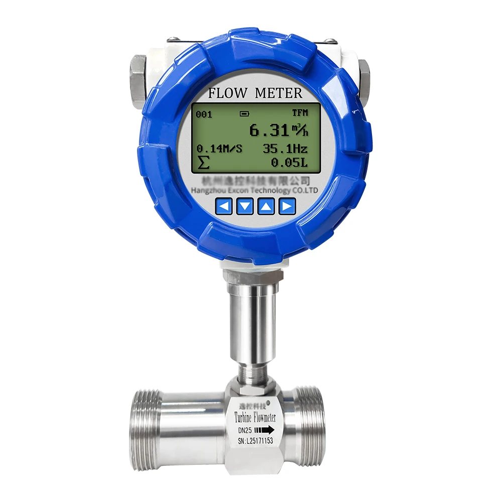 High Accuracy Turbine Flow Meter LCD Digital Display SS304 Flowmeter 4-20mA RS485 Pulse Output Water Diesel Alcohol Gasoline