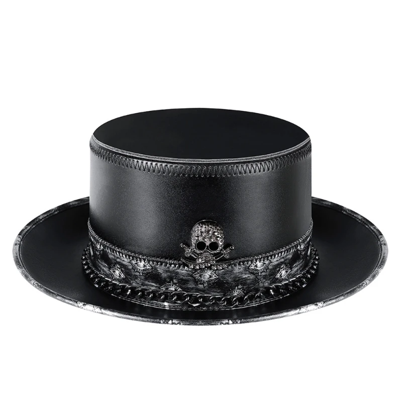 

Plague Doctor Hat Leather Steampunk Top Hat for Halloween Costume Adult Props