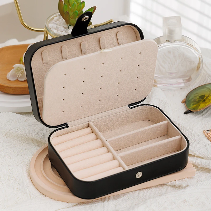 1pc Simple Portable Travel Jewelry Storage Box For Bracelets Earrings, Rings And Studs
