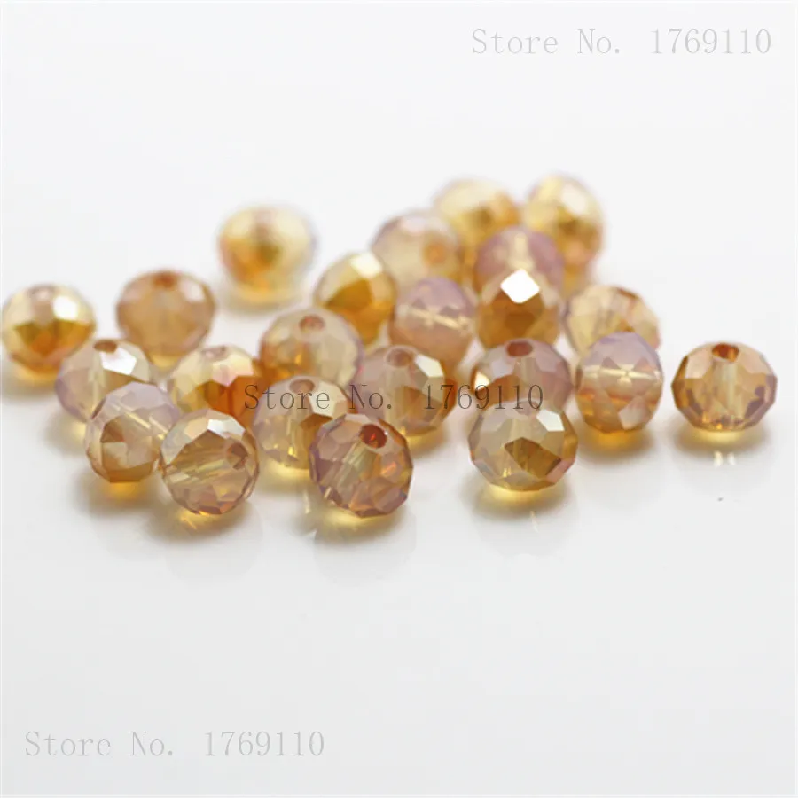 Olive Green Faceted Crystal Glass Rondelle Beads - 50pcs