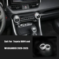 Couvercle de bouton de commande de climatisation en aluminium, 2 pièces, pour Toyota RAV4 WILDLANDER 2020 – 2025, couvercle d'anneau de bouton de Volume Radio 3