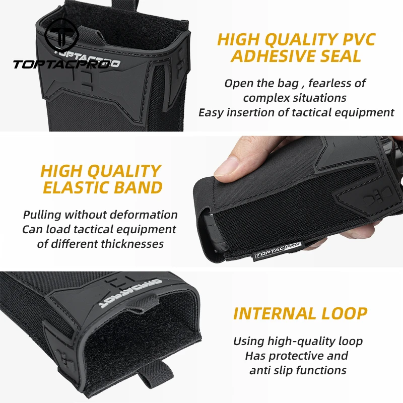 TOPTACPRO 전술 파우치 싱글 556 탄창 홀더 매거진 홀스터 케이스 PVC 접착 씰 도구 파우치 8537