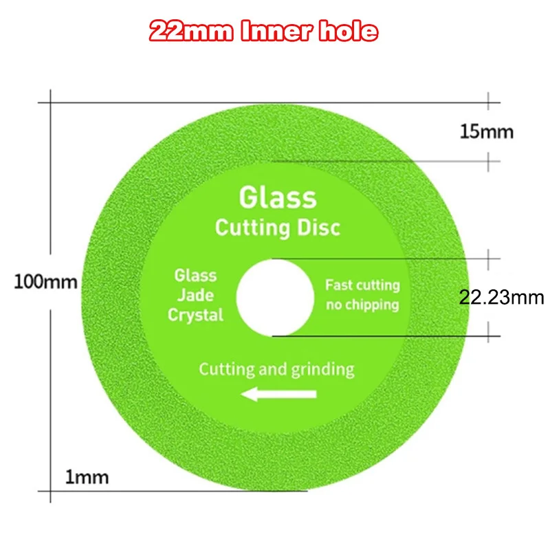 Diamond Glass and Tile Precision Cutting Disc, 22.23mm Arbor, Sharp Brazed Edge