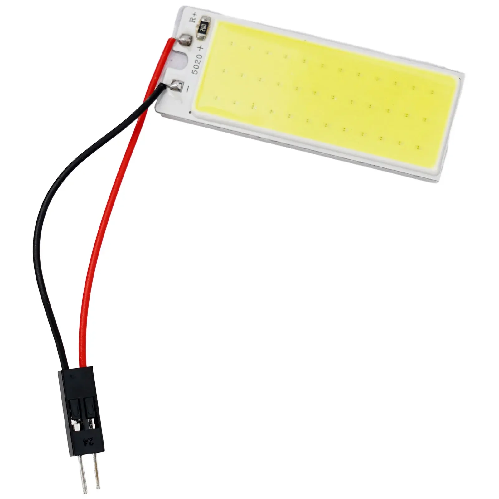 6000K COB LED Light Panel T10 Light Adapter for Dome/Car Interior Ceiling 16/24/36/48LED