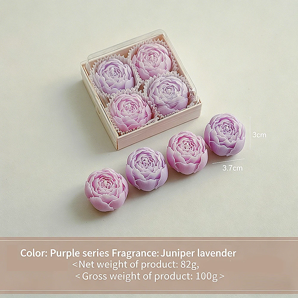 Romantic Scented Rose Candle Gift Box – Set of 4 Aromatic Home Decor Candles